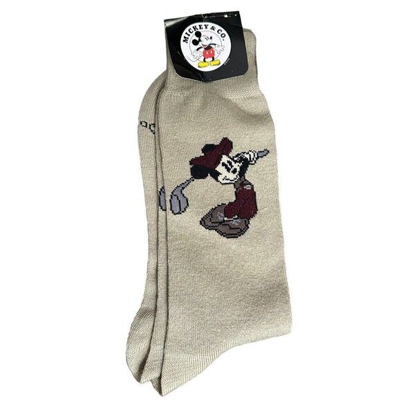 Disney Other - Disney Vintage 1990’s Mickey Mouse Golf Socks Mens 10-13 Beige NEW NOS 18 Hole